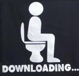 downloading going to the toilet